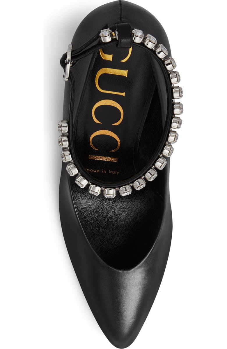 Gucci Blanca Crystal Ankle Strap Pump, Alternate, color,