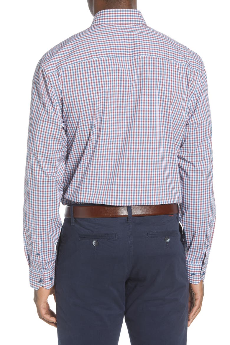 Soar Classic Fit Mini Check Button-Down Performance Shirt, Alternate, color, MARS