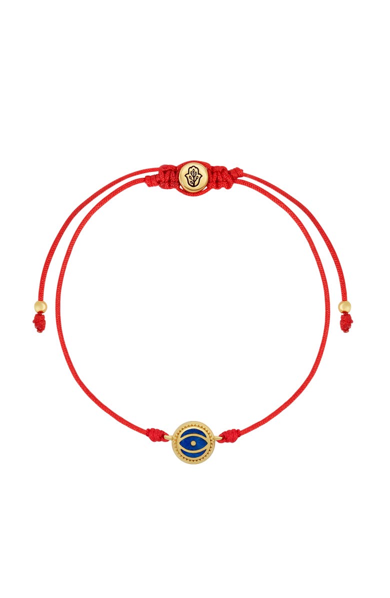 Karma and Luck Inner Strength Lapis Lazuli Evil Eye Red String Bracelet, Main, color, Red/Blue