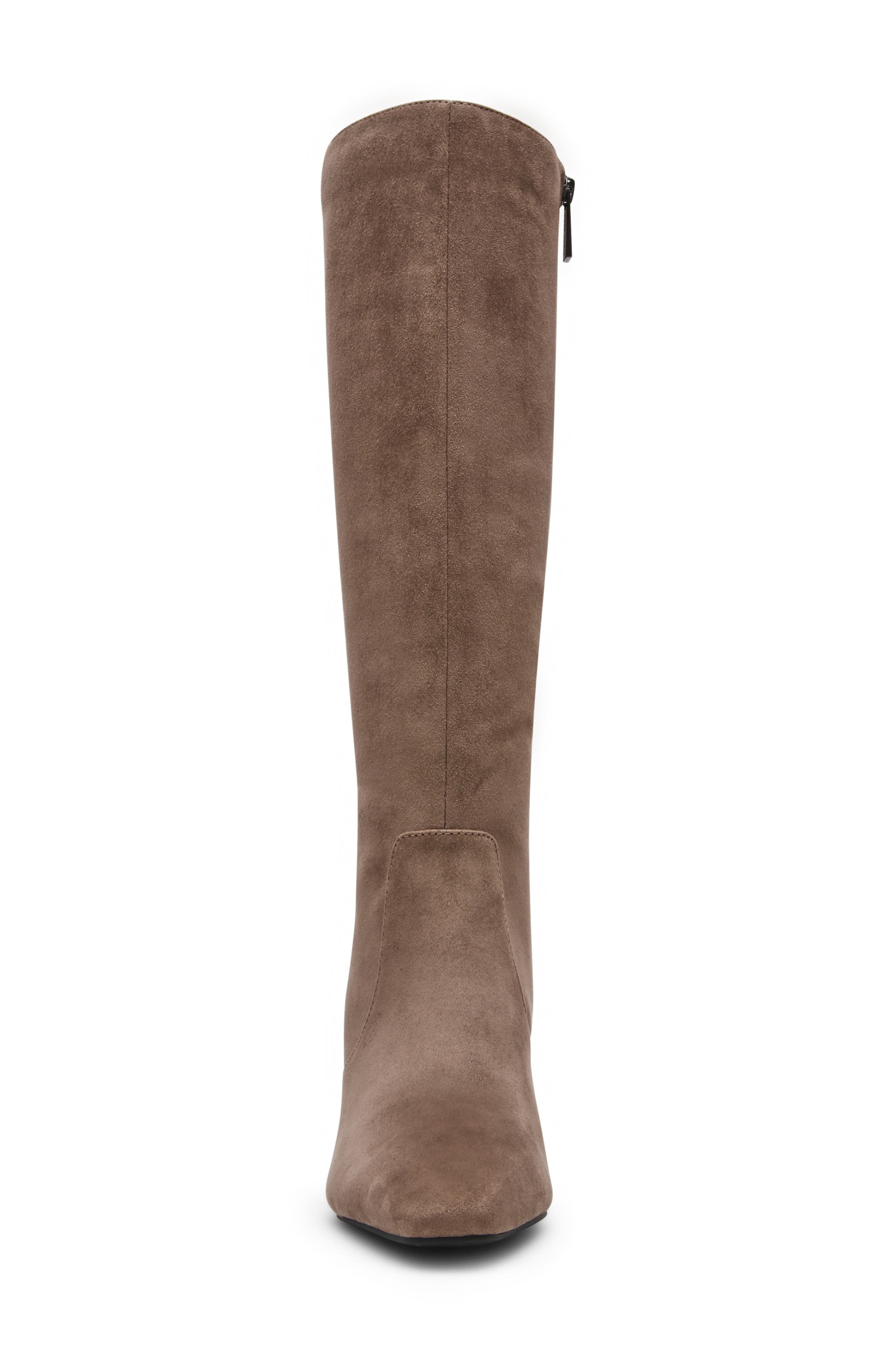Corbin Knee High Faux Leather Boot, Alternate, color, TAUPE MICROSUED