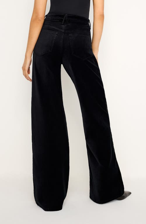 Good American Velvet Good Skate Wide Leg Jeans In K001 In Black001