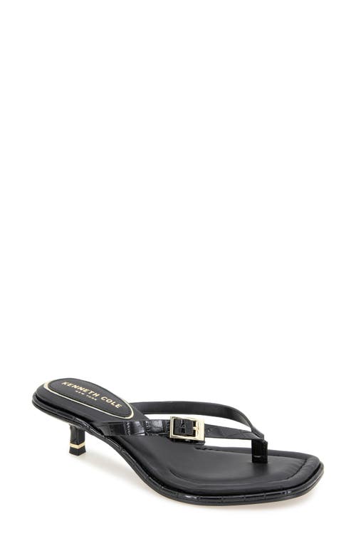Kenneth Cole Gillie Kitten Heel Slide Sandal In Black Croco