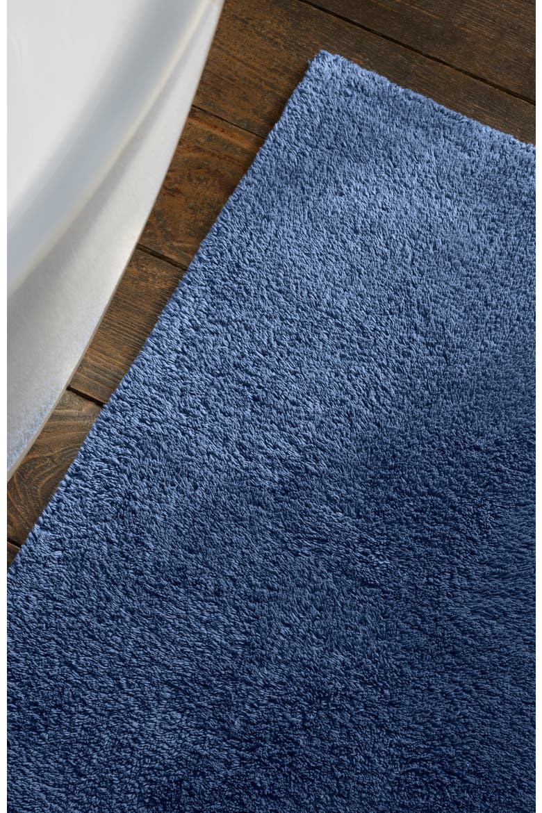 Reversible Deep Pile Thick Cotton Bath Rug, Alternate, color, Deep Sea