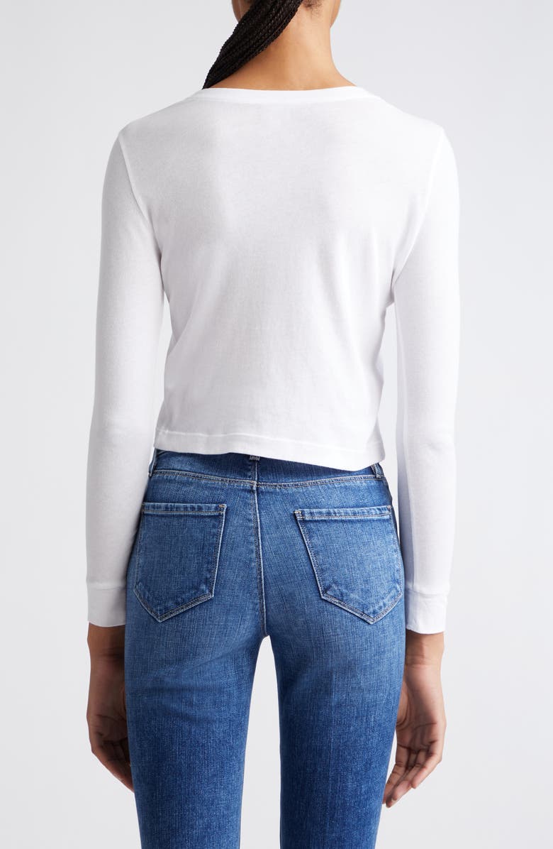 L'AGENCE Benny Crewneck Crop T-Shirt, Alternate, color, White