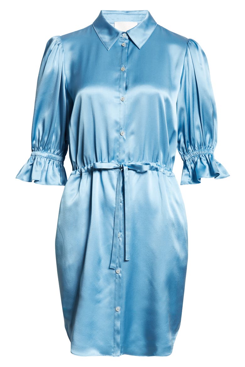Fiona Silk Shirtdress, Alternate, color, KETTLE POND
