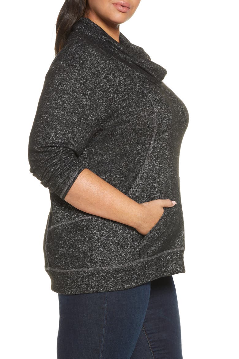 Drape Neck Pullover, Alternate, color, MARBLE BLACK