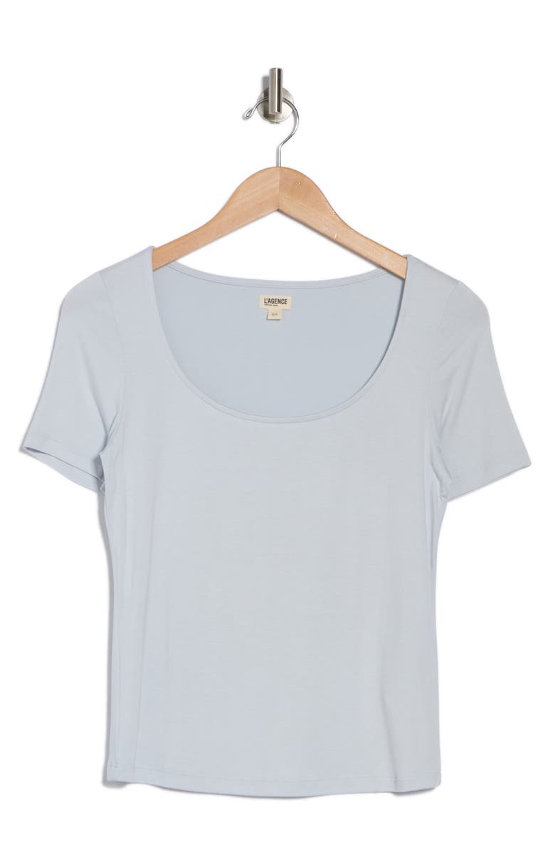 L'AGENCE Alva U-Neck Crop T-Shirt, Alternate, color,