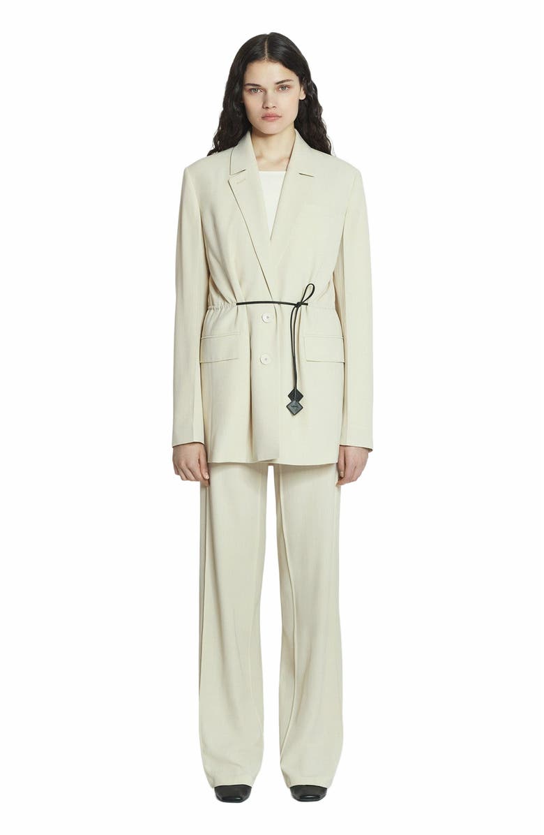 Lanvin Belted Wool Blend Jacket, Main, color, Mastic