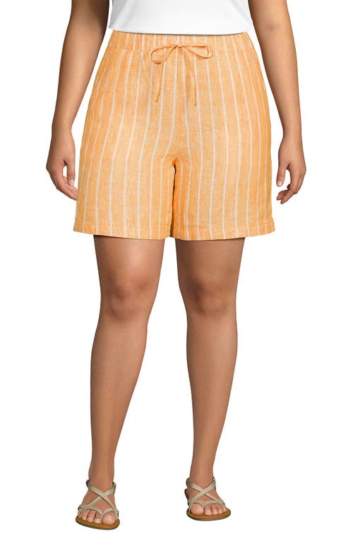 LANDS' END LANDS' END LINEN HIGH RISE PULL ON 7" SHORTS