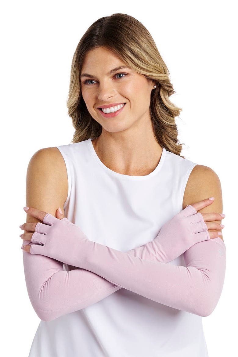Perpetua Long Fingerless UV Sun Gloves, UPF 50+ Sun Protection, Main, color, Dusty Mauve