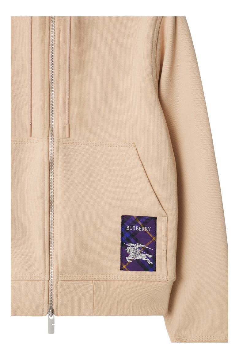 Check Label Cotton Zip Hoodie, Alternate, color, Teacup pink
