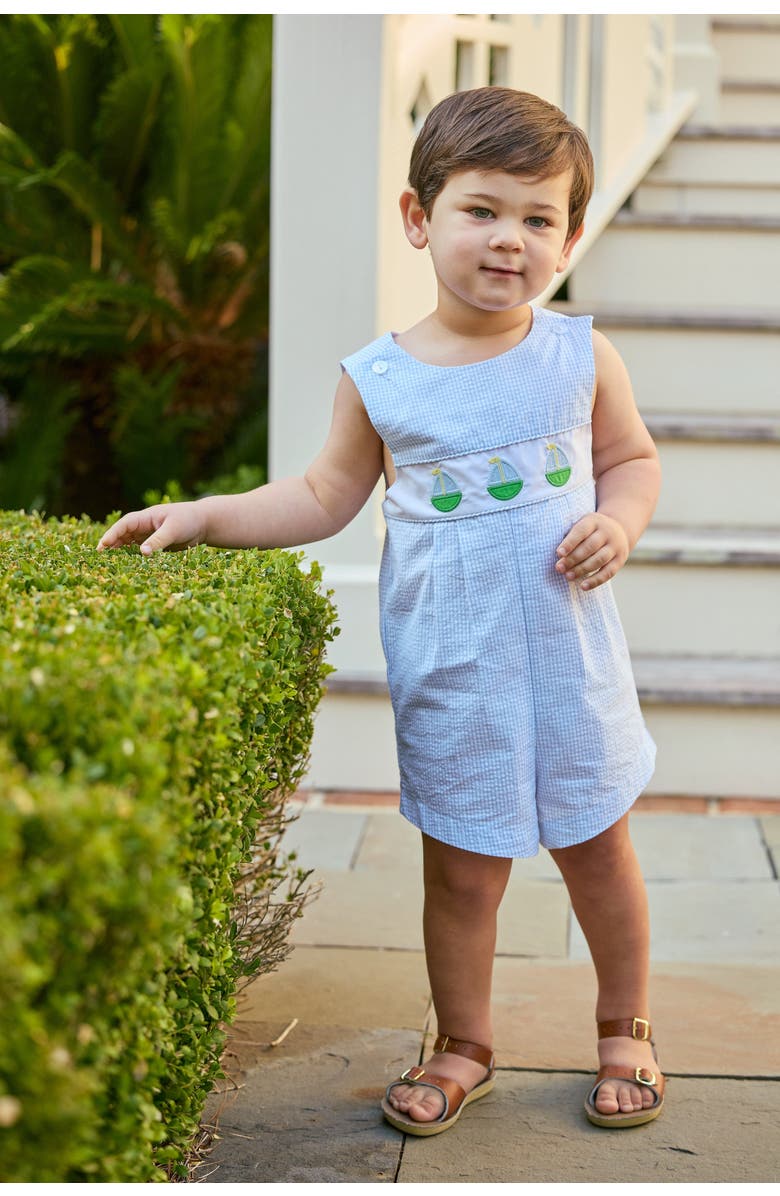 Little English Kids' Applique Vintage Romper, Alternate, color, Sailboats