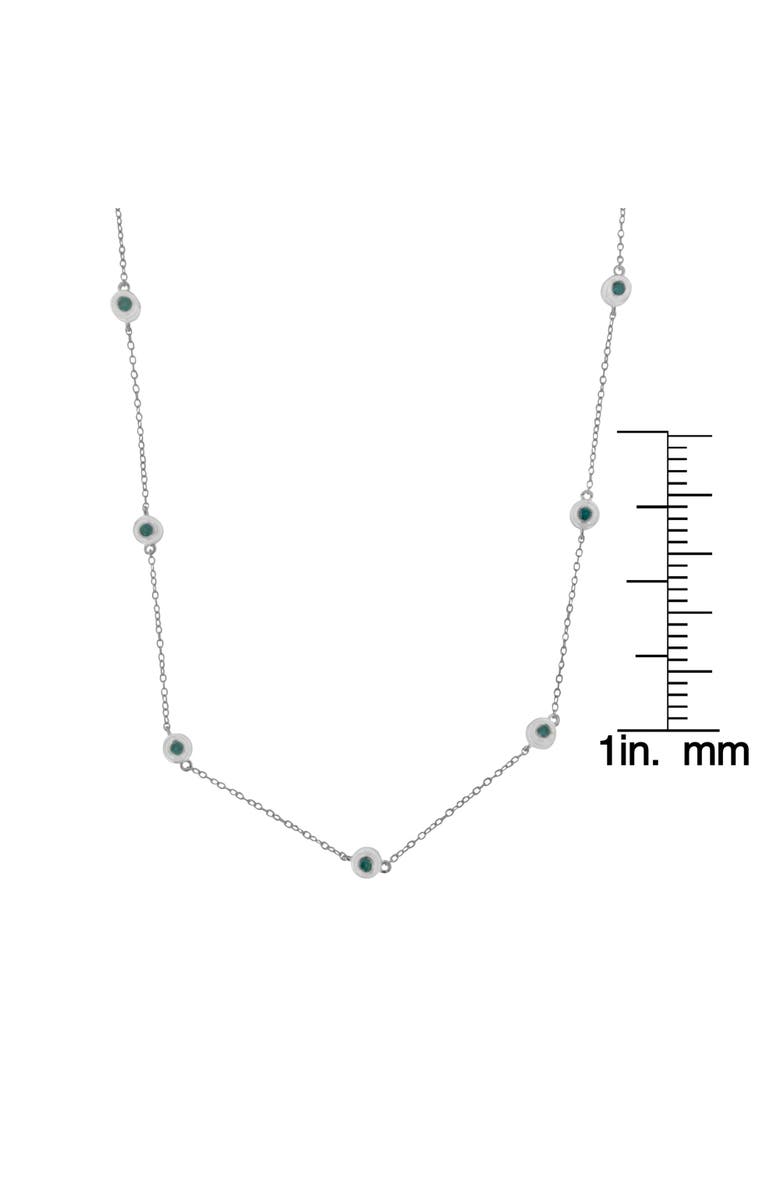 Haus of Brilliance Silver 1.0 Cttw Treated Blue Diamond Bezel Station Necklace, Alternate, color, White