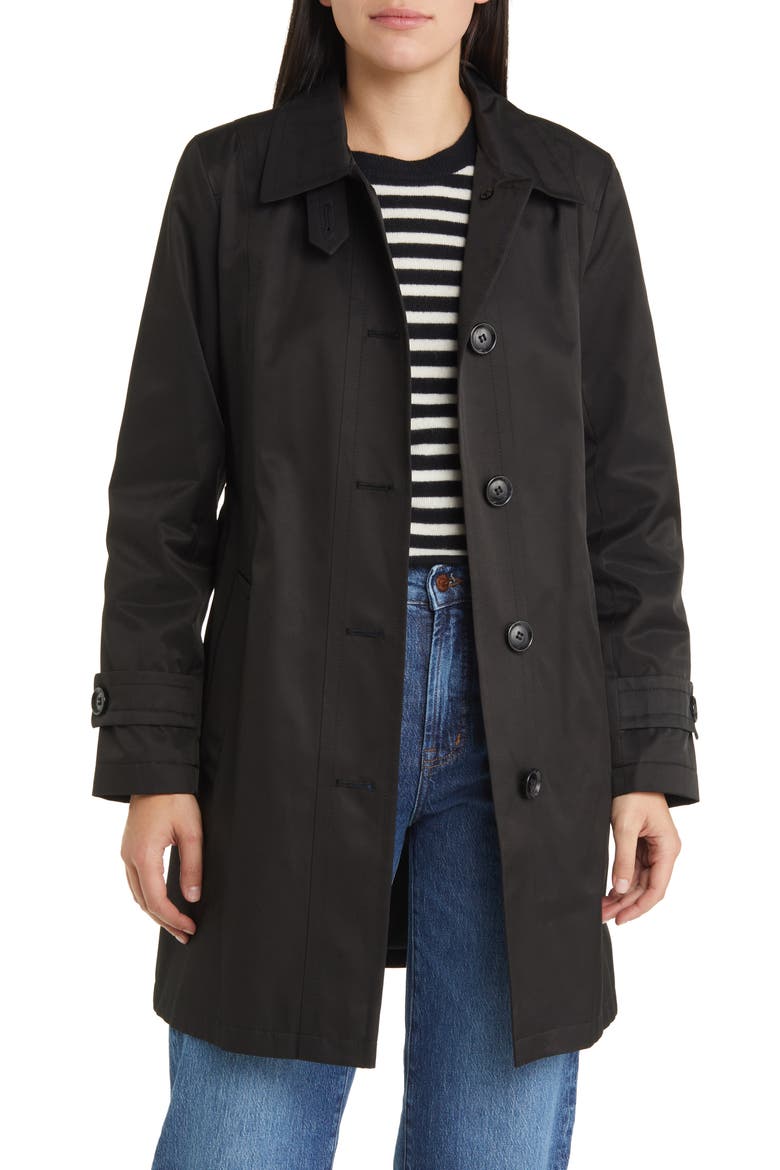 Trench Coat, Alternate, color, BLACK