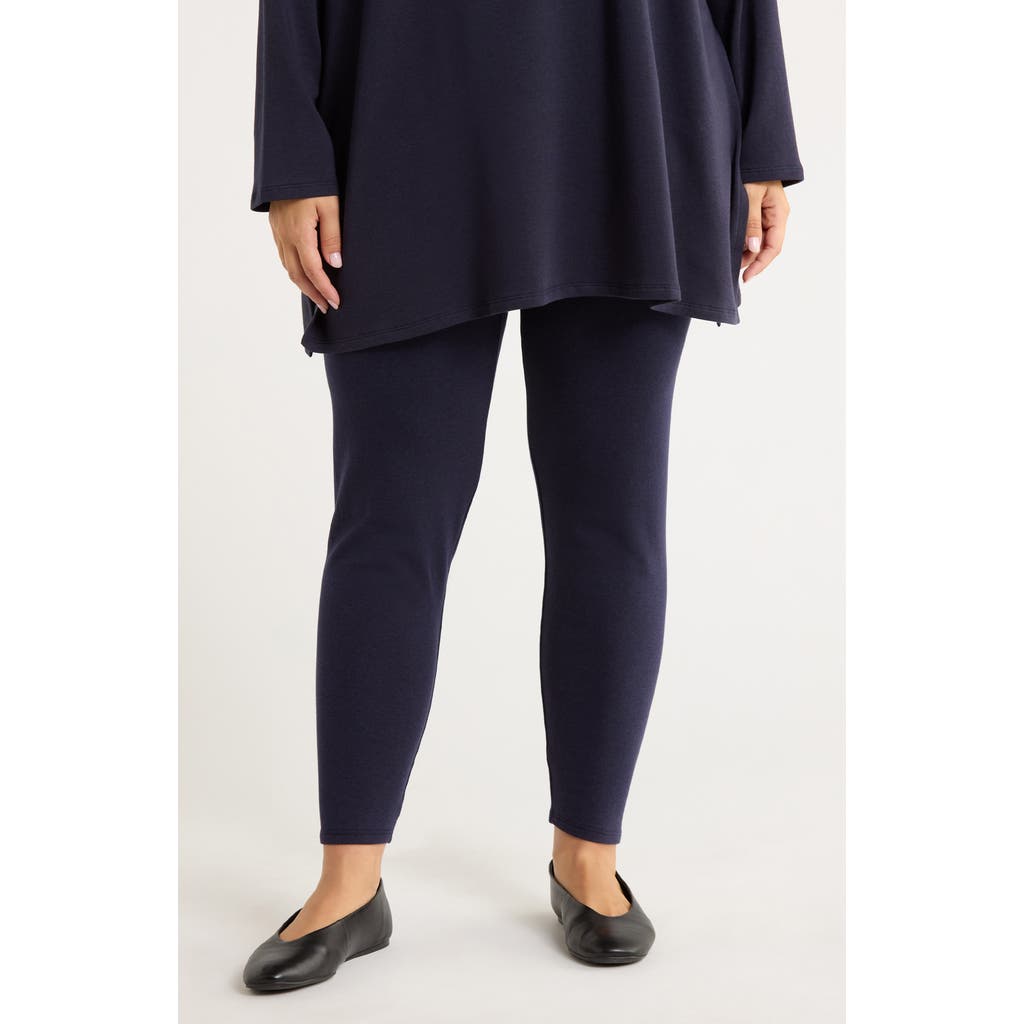 Eileen Fisher High Waist Ankle Leggings In Blue