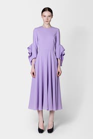 Roksanda Ayres Crepe Sleeved Midi Dress