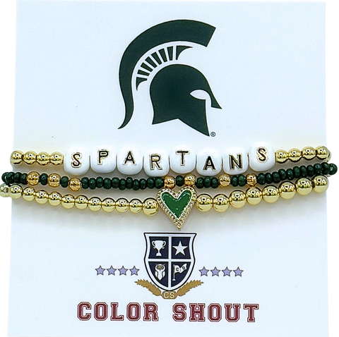 Michigan State Love My College Bracelet Stack