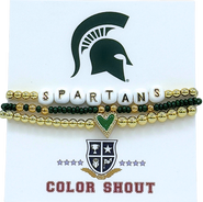 Color Shout Michigan State Love My College Bracelet Stack