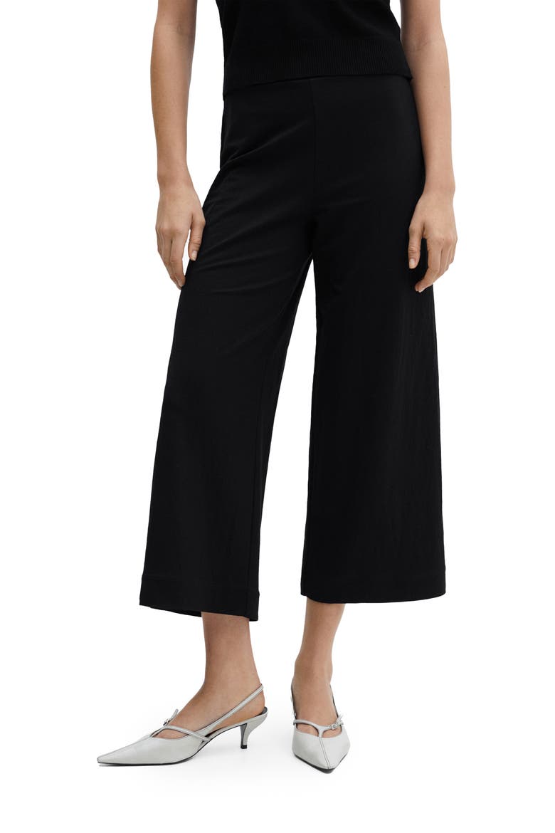Crop Wide Leg Pants, Main, color, BLACK
