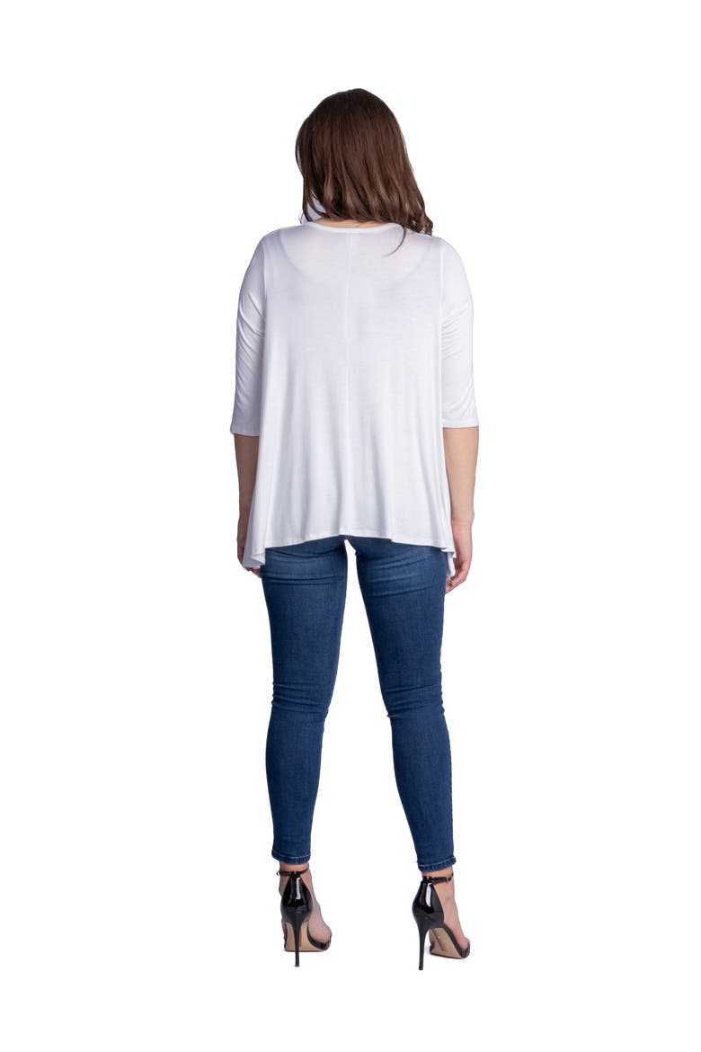 Elbow Length Sleeve Open Front Cardigan, Alternate, color, White