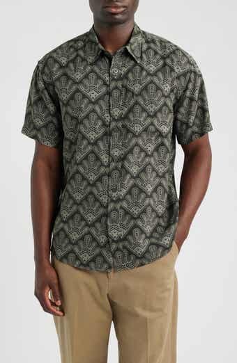 Deon 50055 Abstract Print Short Sleeve Button-Up Shirt