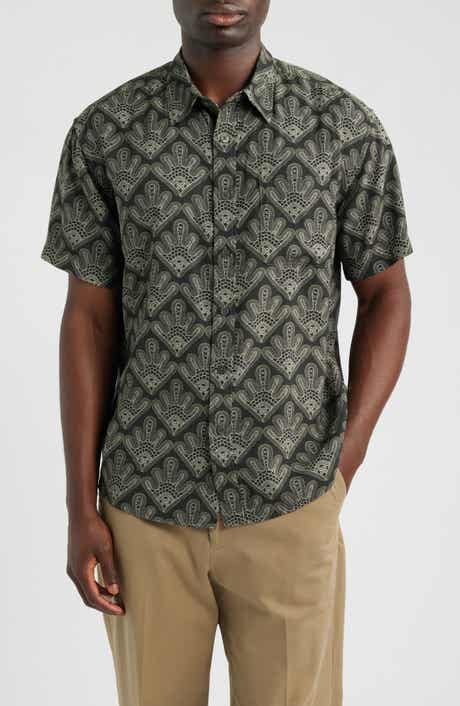 Deon 50055 Abstract Print Short Sleeve Button-Up Shirt