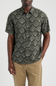 NN07 Deon 50055 Abstract Print Short Sleeve Button-Up Shirt