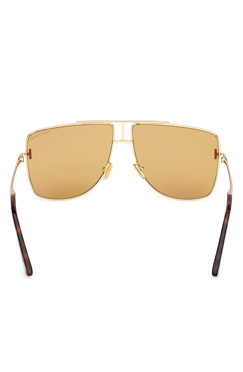 TOM FORD Eliott 59mm Navigator Sunglasses, Alternate, color, Yellow Gold / Vicuna Lens