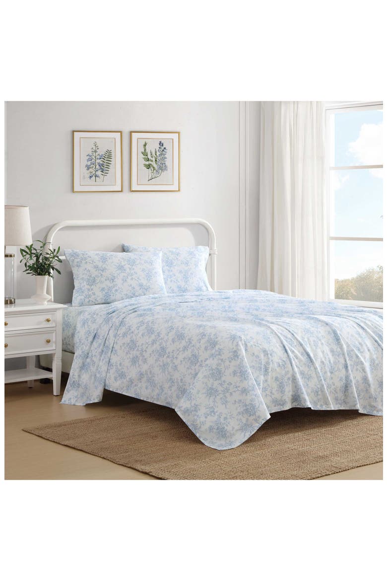 Walled Garden 200 Thread Count Cotton Percale Sheet Set, Alternate, color, LIGHT BLUE