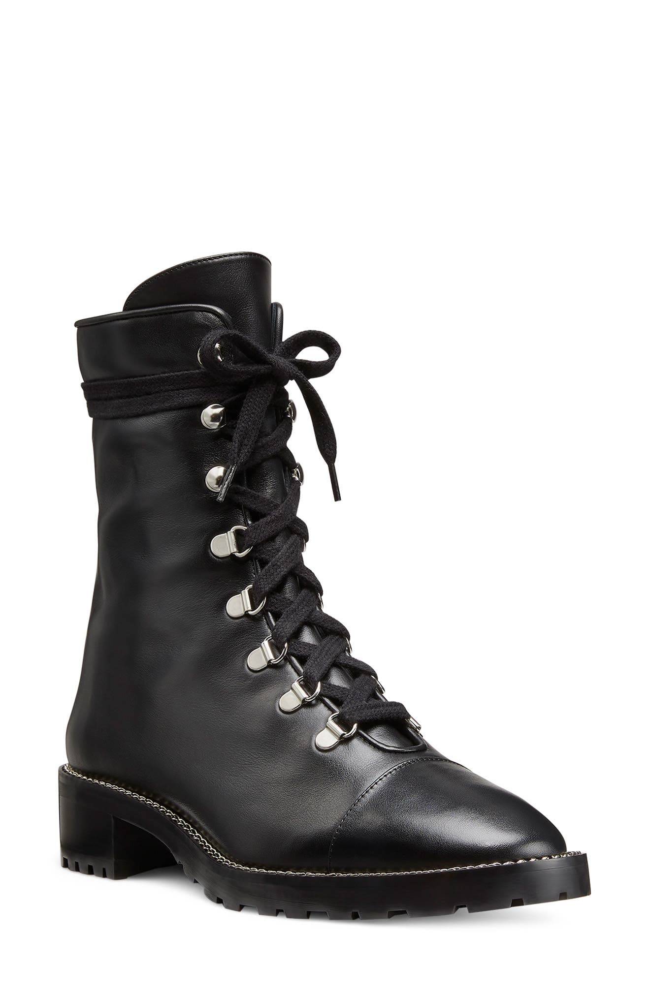Kolbie Combat Boot, Main, color, BLACK/SILVER
