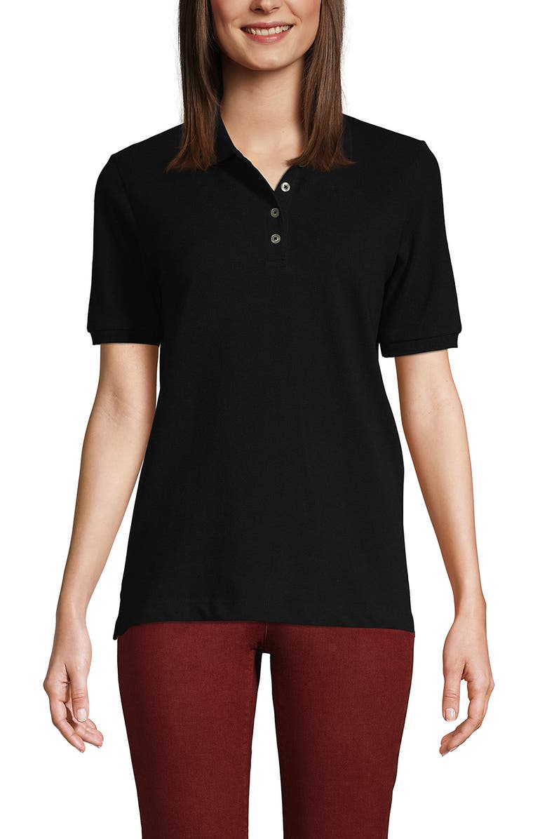 Lands
 End Banded Short Sleeve Mesh Polo, Main, color, 