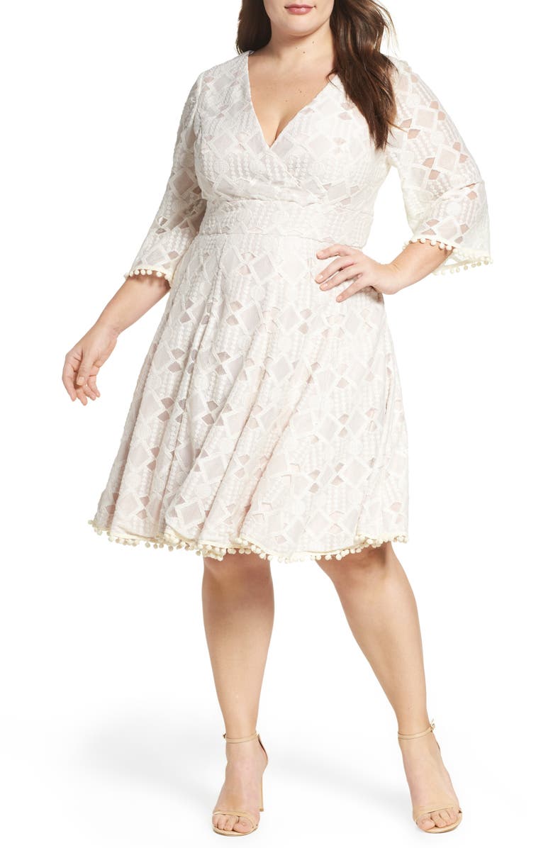 flutter sleeve lace dress Leia White Flutter Sleeve Midi Current Air Dress SALE XS main image 0
