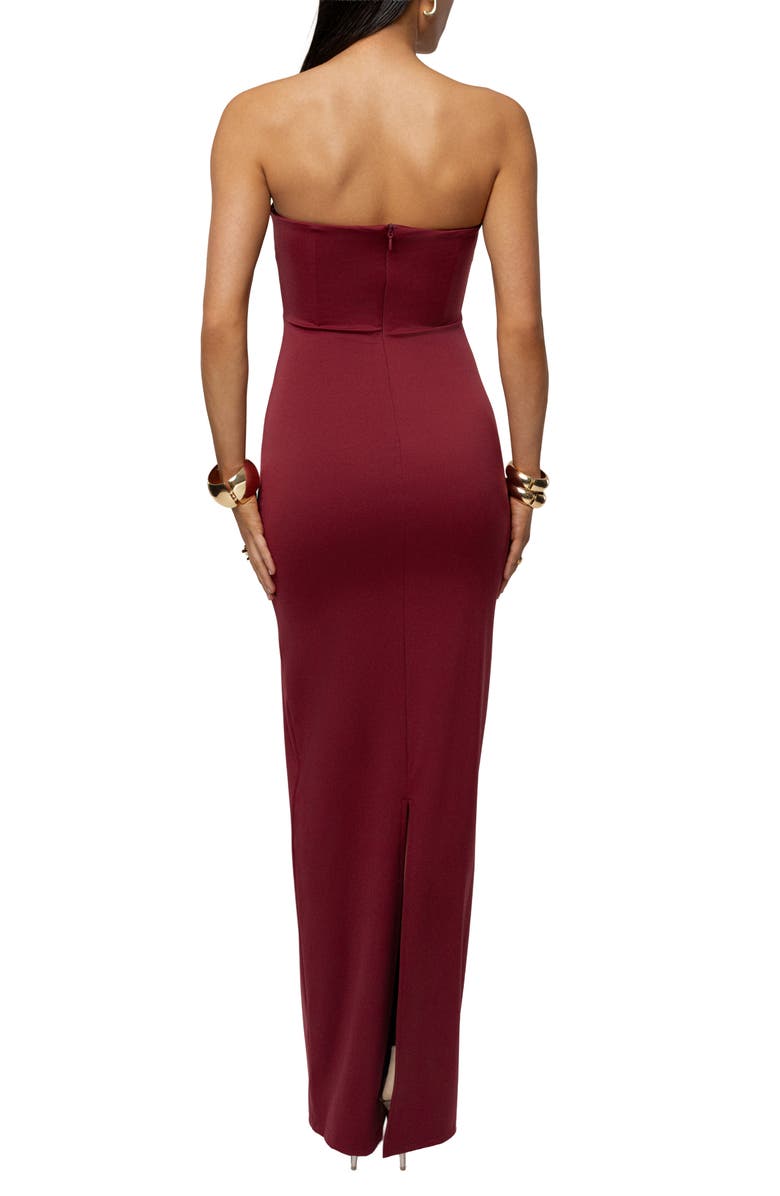 JLUXLABEL Midnight Illusion Strapless Gown, Alternate, color, Red