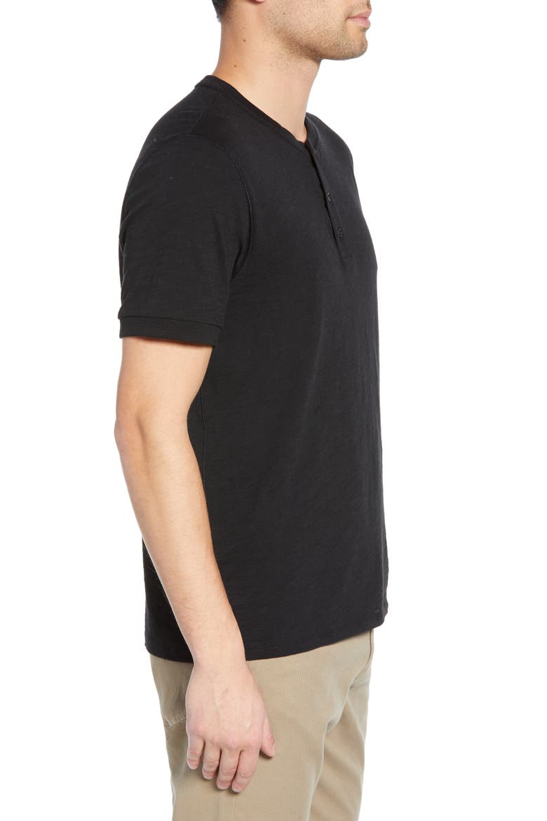 Slim Fit Slub Knit Henley, Alternate, color, BLACK