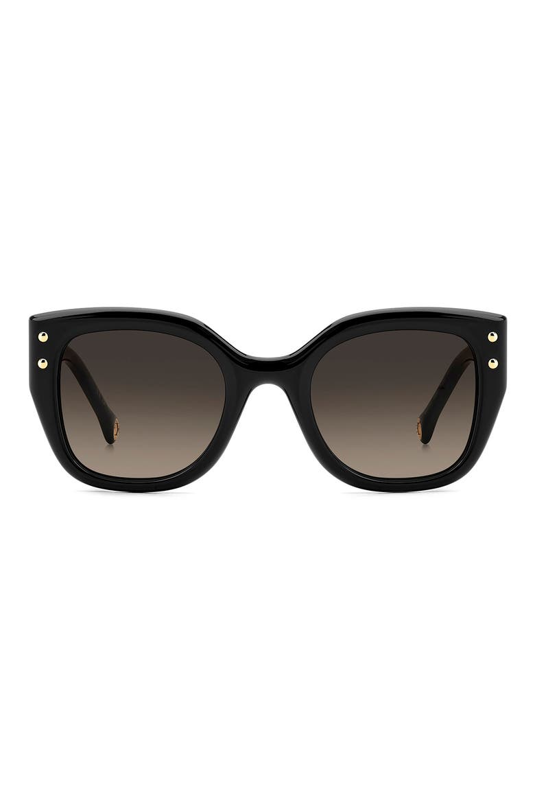 51mm Gradient Square Sunglasses, Main, color, BLACK PINK/ BROWN SF