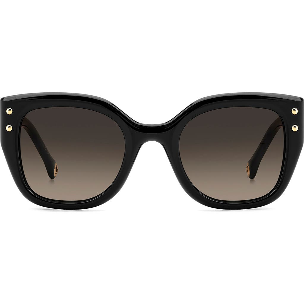 Carolina Herrera 51mm Gradient Square Sunglasses In Black Pink/brown Sf