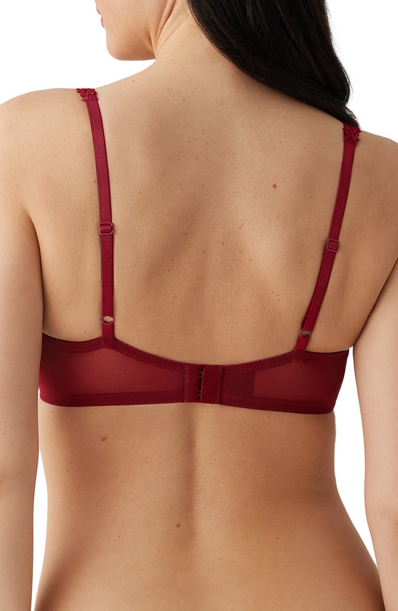 Wacoal Dramatic Interlude Underwire Bra, Alternate, color, Deep Red