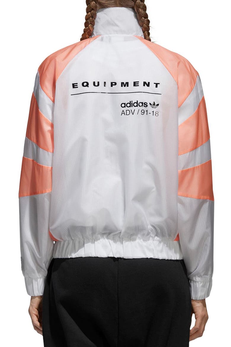 EQT Track Jacket, Alternate, color, WHITE/ CHALK CORAL