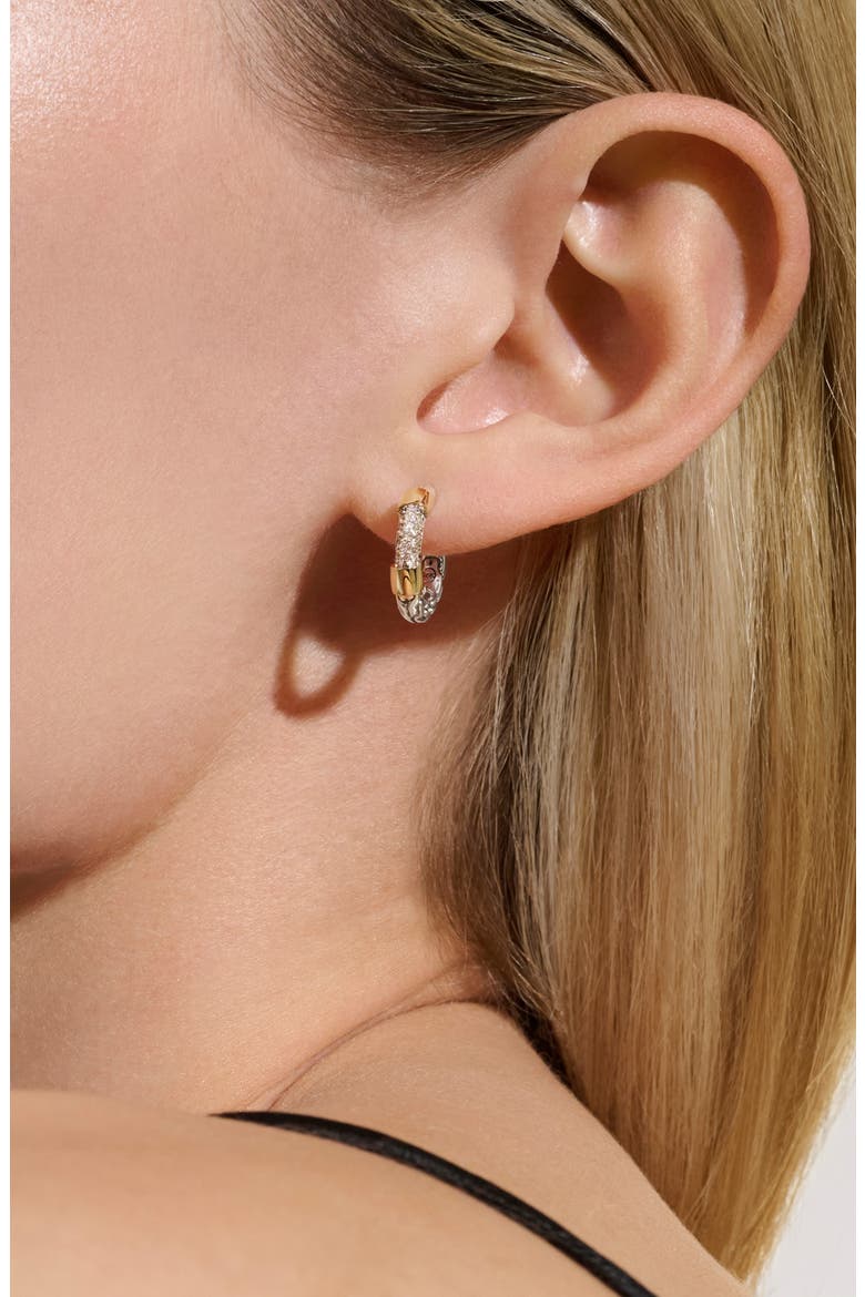 JH Essentials 14K Gold Hoop Earrings, 14mm, Alternate, color, SILVER