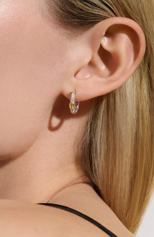 John Hardy Chain-link Hoop Earrings In Silver And Gold White Diamond