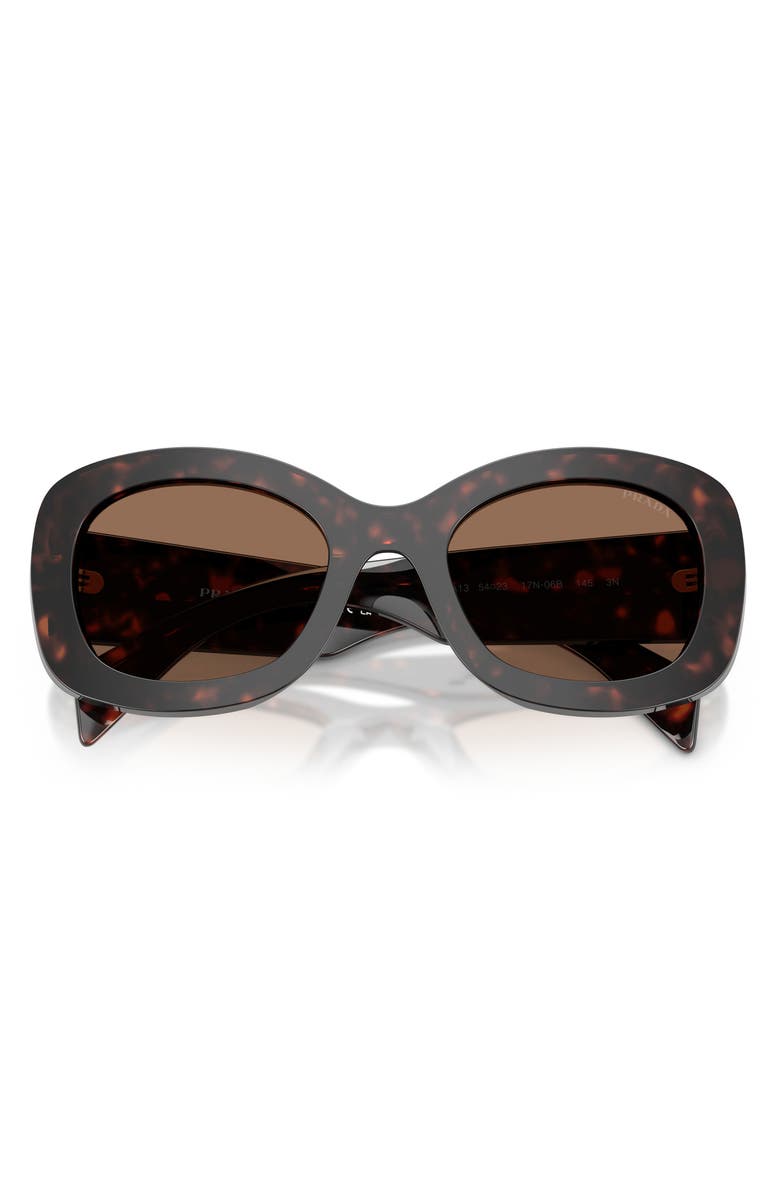 Prada 54mm Oval Sunglasses, Alternate, color, Dark Havana/ Dark Brown