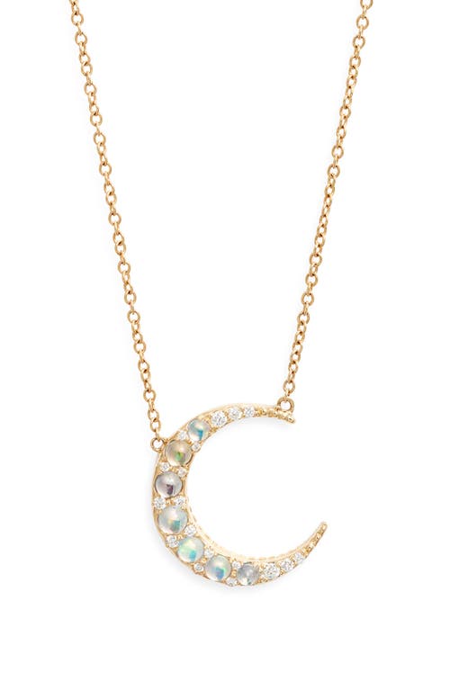 Monica Rich Kosann Mini Crescent Pendant Necklace In Gold