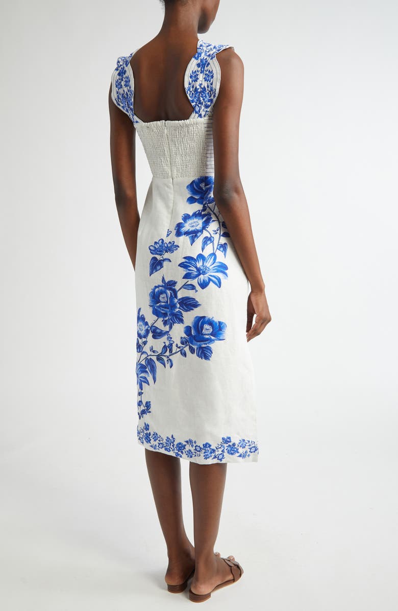 Floral Cascade Linen Dress