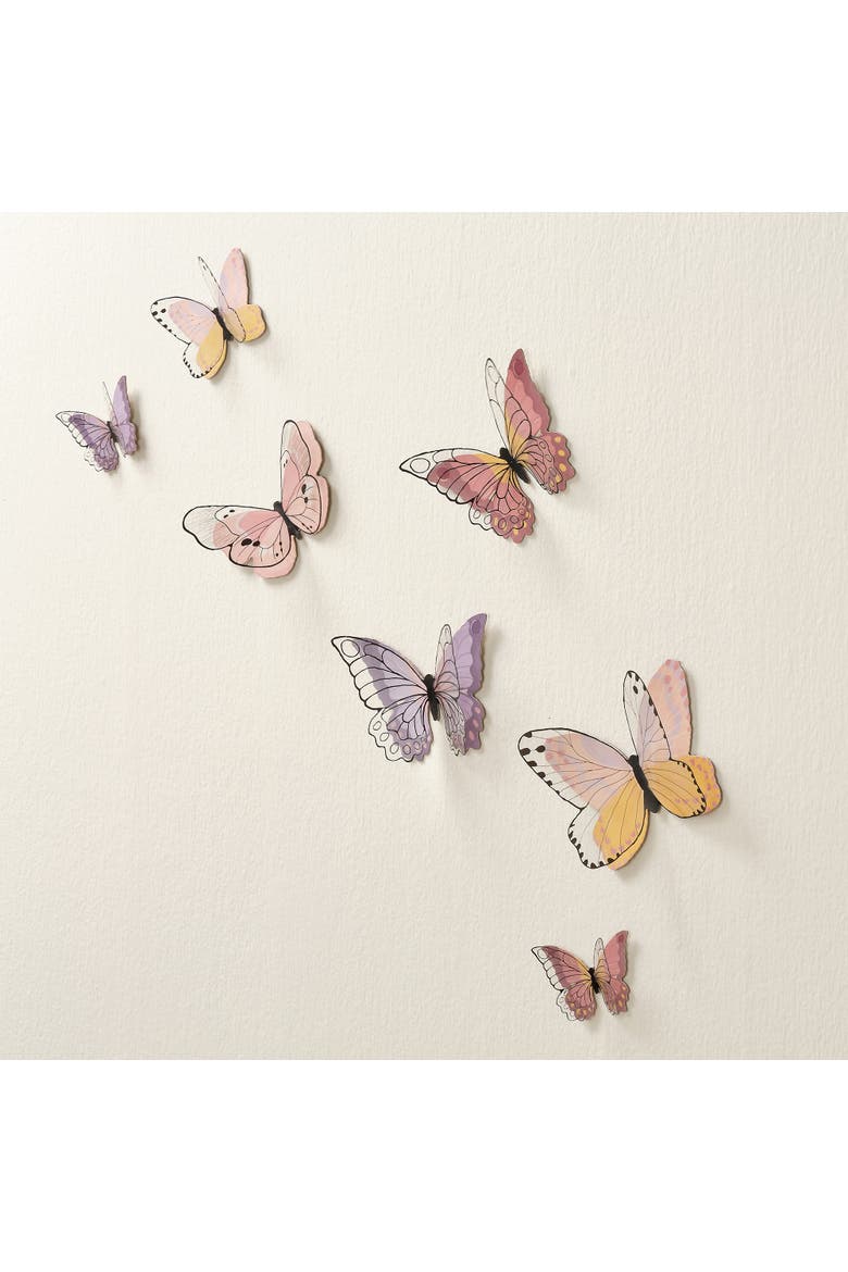 Butterfly Dreams 3-Dimensional Wings Colorful Wall Decals/Stickers, Alternate, color, Multicolor