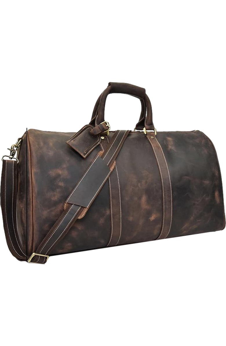 STEEL HORSE LEATHER The Bjarke Weekender | Handcrafted Leather Duffle Bag, Alternate, color, Brown