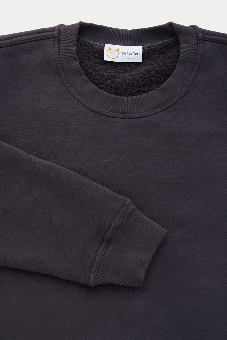 Cotton Fitted Crewneck Sweatshirt, Alternate, color, Chocolate Tort