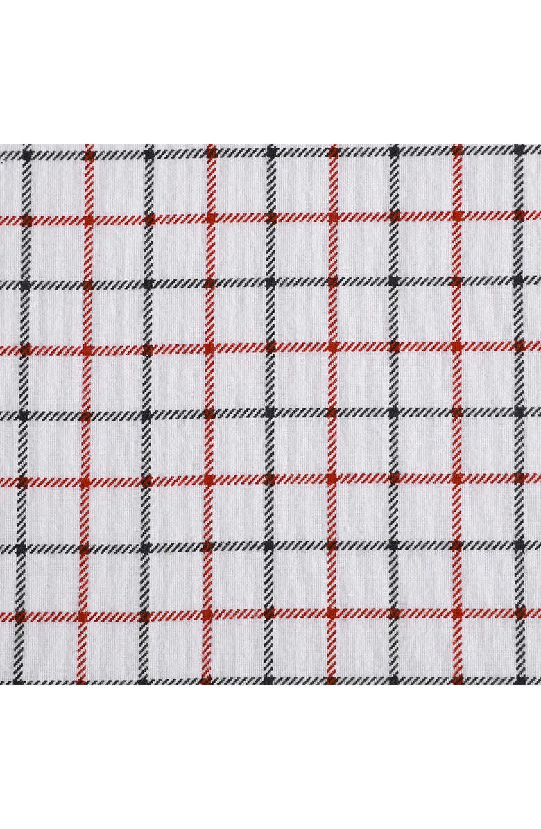 Tommy Hilfiger Tompkins Windowpane Cotton Flannel Sheet Set, Alternate, color, White/ Medium Red/ Navy Blue