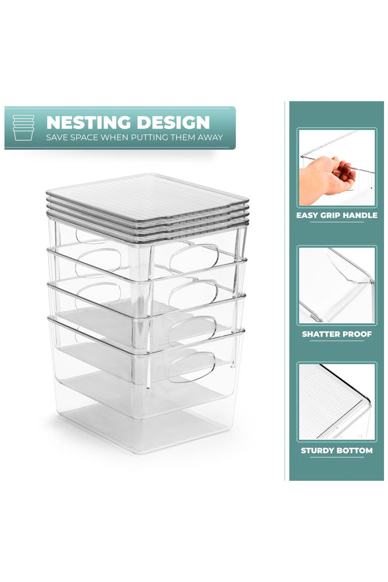 2-Pack Medium Toy Organizer Clear Plastic Storage Bins, Alternate, color, CLEAR