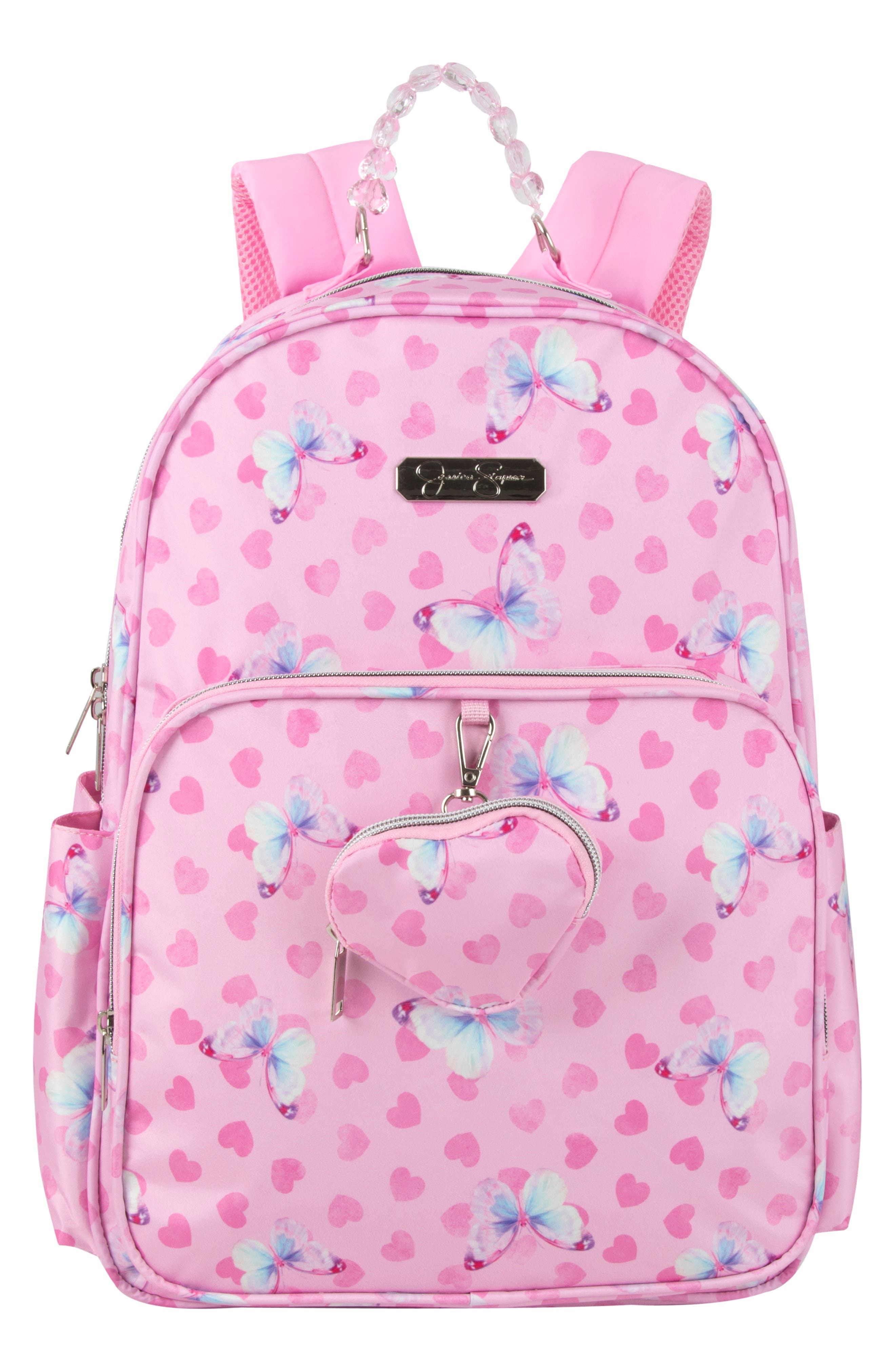 Jessica Simpson Kids' Embellished Handle Backpack, Main, color, Pink
