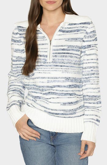 Matty M . Nordic Half Zip Sweater In Blue